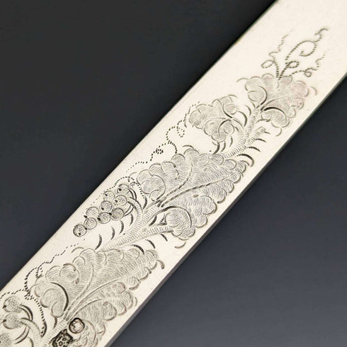 1856 British antique sterling silver cutlery 6 pair set boxed Harrison Brothers