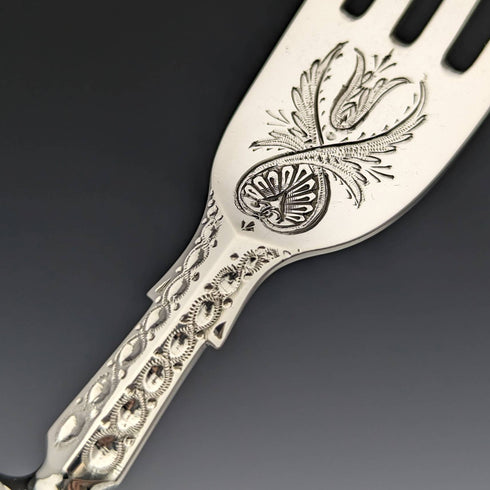 1870年 英国アンティーク 純銀製 フィッシュカトラリー 6ペアセット 箱入り William Marshall