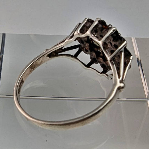 英国ヴィンテージ ジュエリー ガーネット&パール スターリングシルバーリング