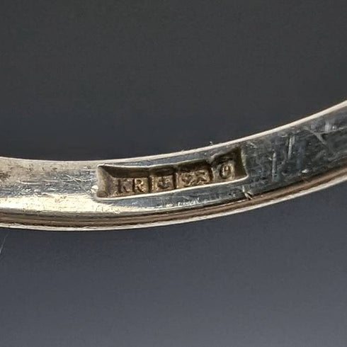 英国ヴィンテージ ジュエリー ガーネット&パール スターリングシルバーリング