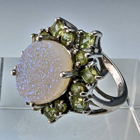 Vintage Jewelry Two Color Quartz Sterling Silver Ring