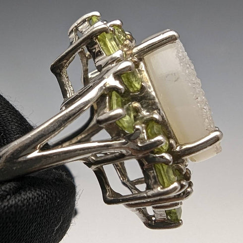 Vintage Jewelry Two Color Quartz Sterling Silver Ring