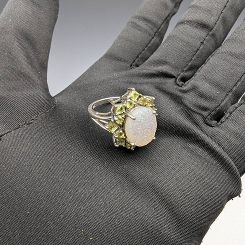 Vintage Jewelry Two Color Quartz Sterling Silver Ring