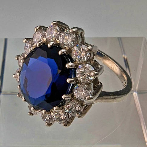 ヴィンテージ ジュエリーブルーストーン スターリングシルバーリング