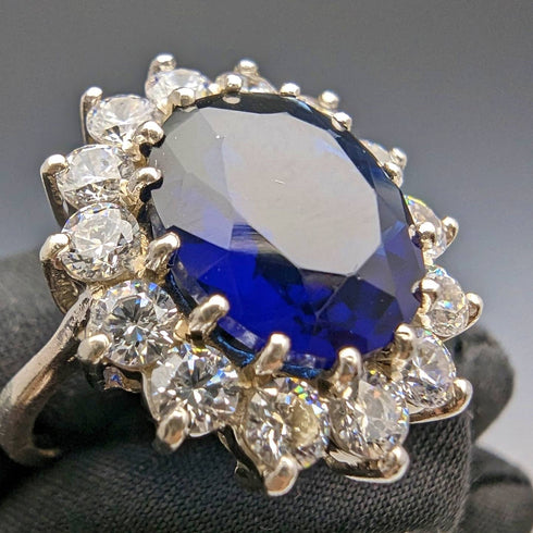 ヴィンテージ ジュエリーブルーストーン スターリングシルバーリング