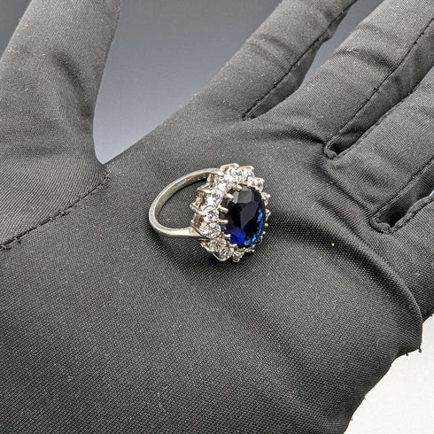 ヴィンテージ ジュエリーブルーストーン スターリングシルバーリング