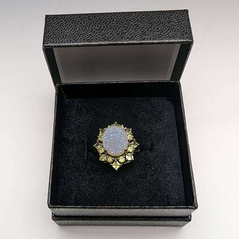 Vintage Jewelry Two Color Quartz Sterling Silver Ring