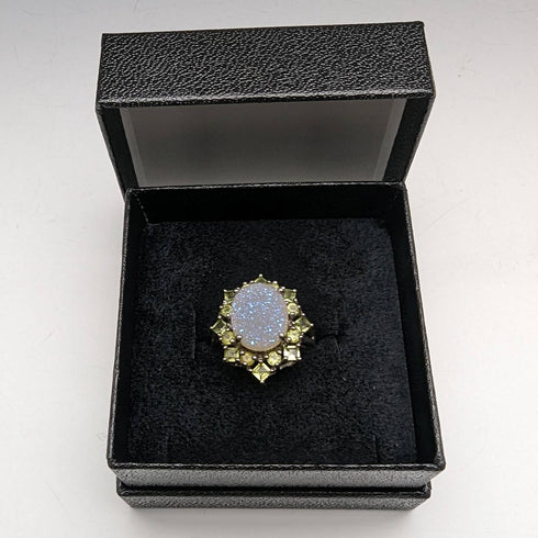 Vintage Jewelry Two Color Quartz Sterling Silver Ring