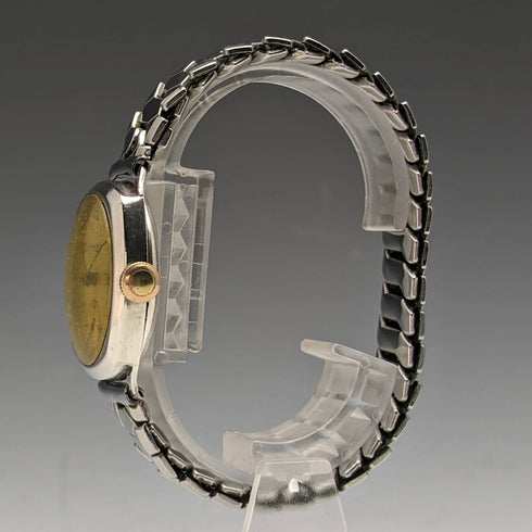 1946年 英国ヴィンテージ ラッセル 腕時計 純銀ケース 蛇腹ベルト 動作良好