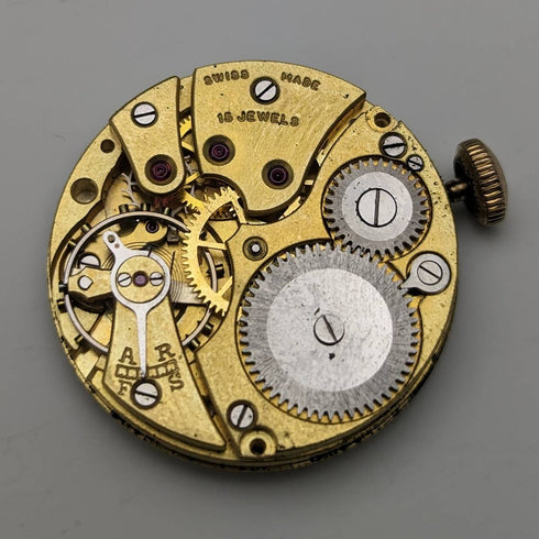 1946年 英国ヴィンテージ ラッセル 腕時計 純銀ケース 蛇腹ベルト 動作良好