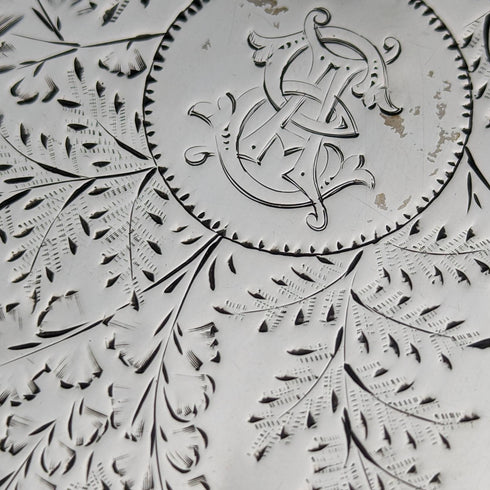 1888 British antique sterling silver card case 48g Frederick Marson