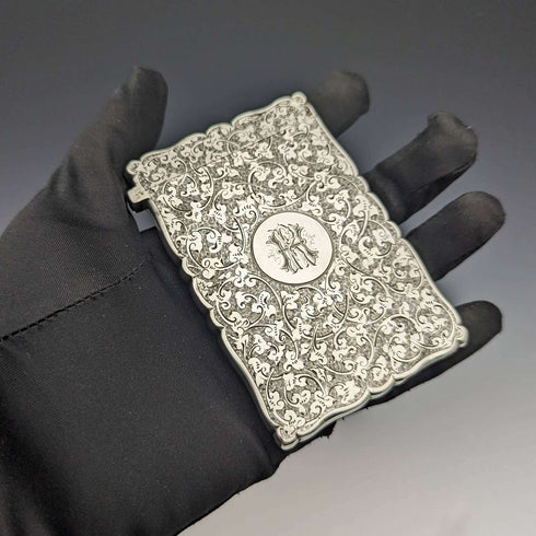 1887年 英国アンティーク 純銀製カードケース 46g Frederick Marson