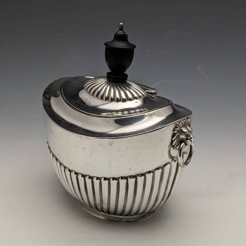 Tetera antigua de plata de ley, 1898, Reino Unido, 220 g, John and William Deakin