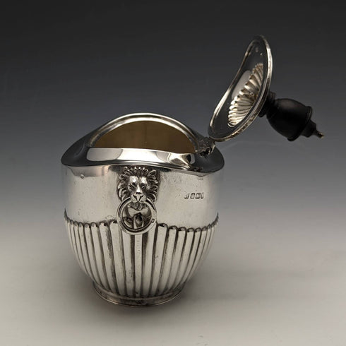 Tetera antigua de plata de ley, 1898, Reino Unido, 220 g, John and William Deakin
