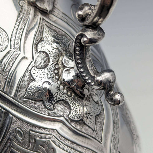 1862 British Antique Sterling Silver Double Handle Mug Cup 169g Barnard