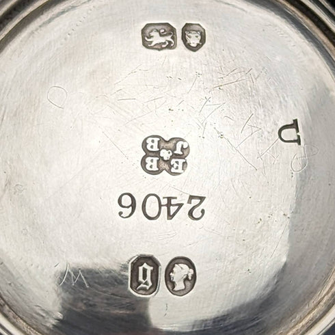 1862年 英国アンティーク 純銀製 ダブルハンドル マグカップ 169g Barnard