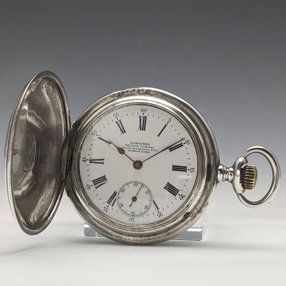 1902年頃 アンティーク ロンジン 懐中時計 アール・ヌーヴォー彫刻 銀