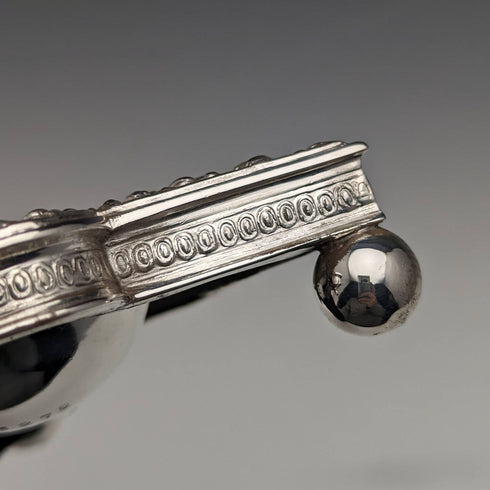 British antique silver plate salt dish & spoon 6 pair set in case