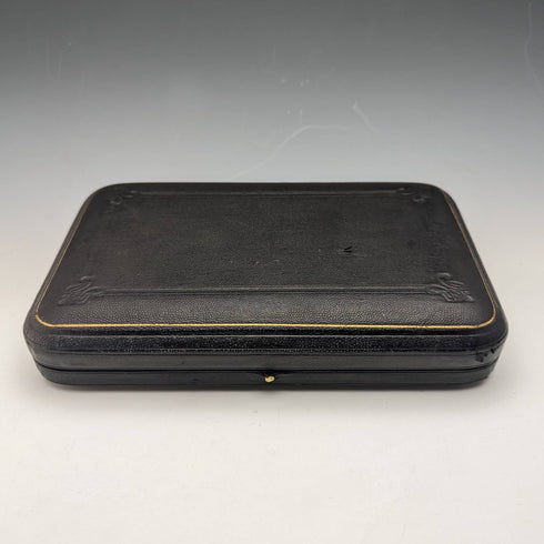 1900 年左右英國古董銀盤鹽盤和勺子 6 對套裝帶盒