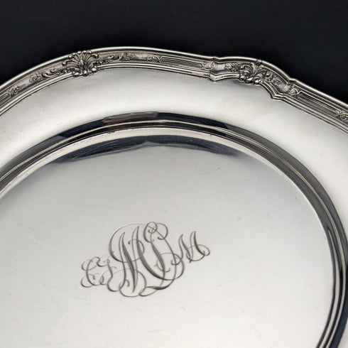 1900 年左右美國古董純銀側盤一對共 366 克