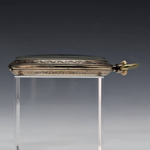 アンティーク スイス LANCO 懐中時計 薄型ゴールドプレートケース 動作良好