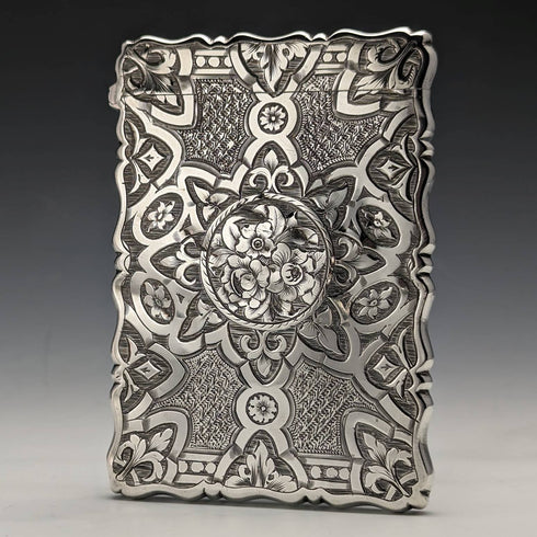 1872 British antique sterling silver card case 50g GEORGE UNITE