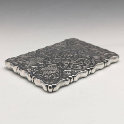 1872 British antique sterling silver card case 50g GEORGE UNITE