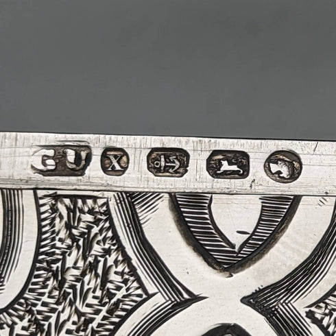 1872 British antique sterling silver card case 50g GEORGE UNITE