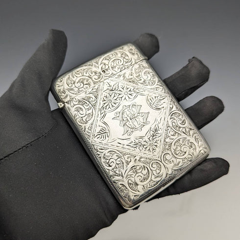 1906年 英国アンティーク 純銀製カードケース 62g Joseph Gloster