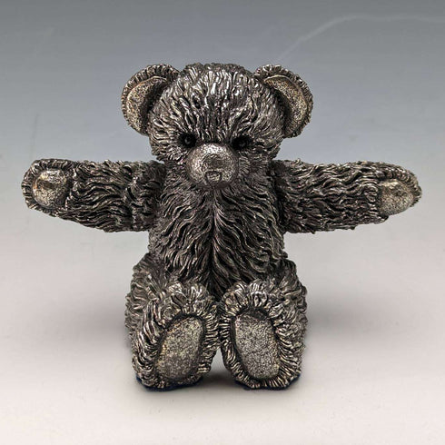 British Country Artists Teddy Bear Sterling Silver Sculpture Figurine