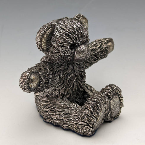 英国 カントリーアーティスト社 テディベア 純銀張り彫刻 フィギュリン