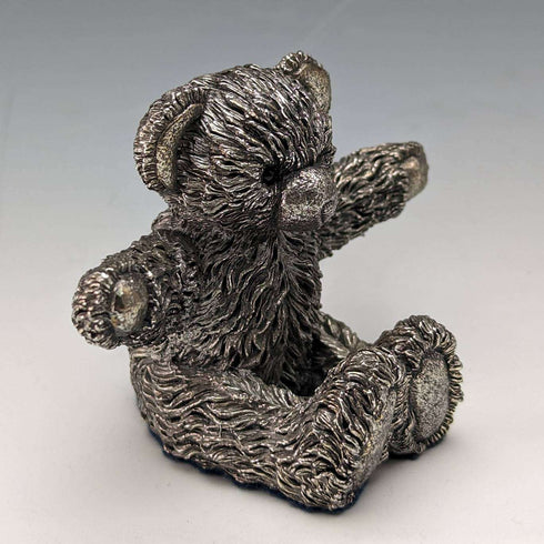 British Country Artists Teddy Bear Sterling Silver Sculpture Figurine