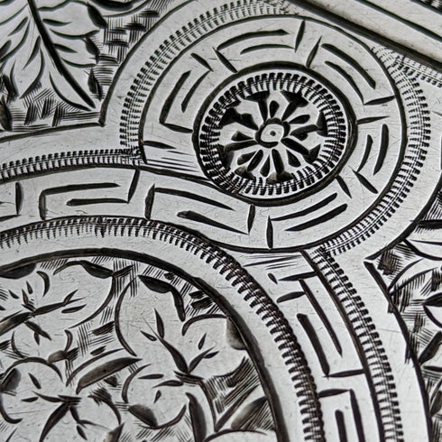 1882 British antique sterling silver card case 53g Frederick Marson