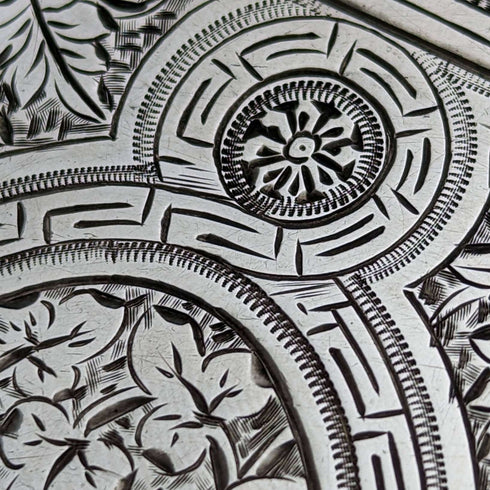 1882 British antique sterling silver card case 53g Frederick Marson