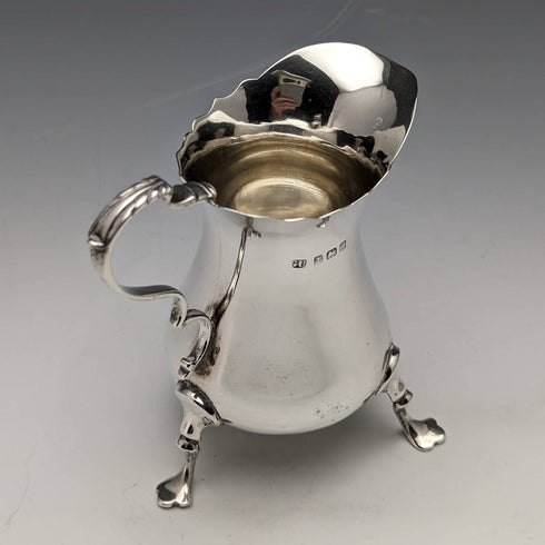 1908 British Antique Sterling Silver Cream Jug 84g George Unite