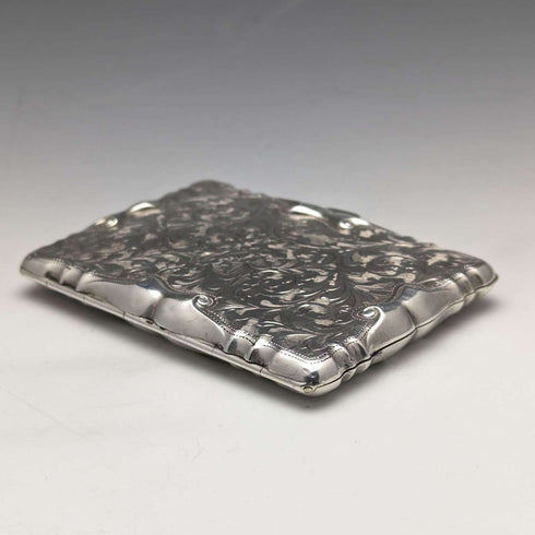 1909 British Antique Sterling Silver Card Case 63g Cohen and Charles