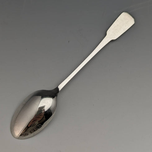 1936 British vintage enamel decorated sterling silver teaspoon set of 6 in a case