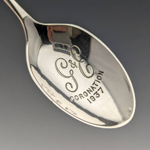 1936 年英國復古琺瑯裝飾純銀茶匙 6 件裝盒裝