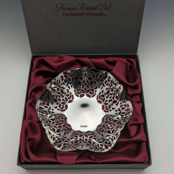 British Vintage Sterling Silver Earrings Dish 87g Francis Howard Boxed