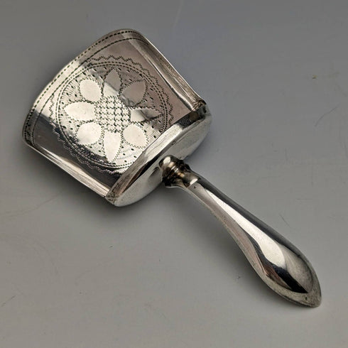 1809 British Antique Sterling Silver Shovel Tea Caddy Spoon Georgian