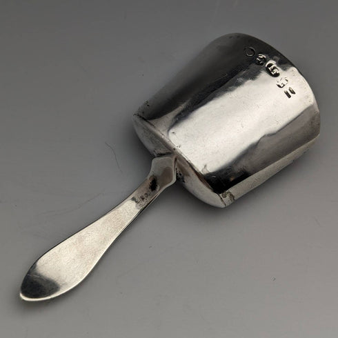 1809 British Antique Sterling Silver Shovel Tea Caddy Spoon Georgian