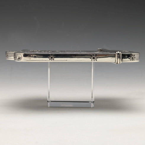 1869 British antique pure silver deformed card case 92g ROBERT THORNTON