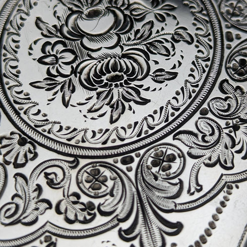 1869 British antique pure silver deformed card case 92g ROBERT THORNTON