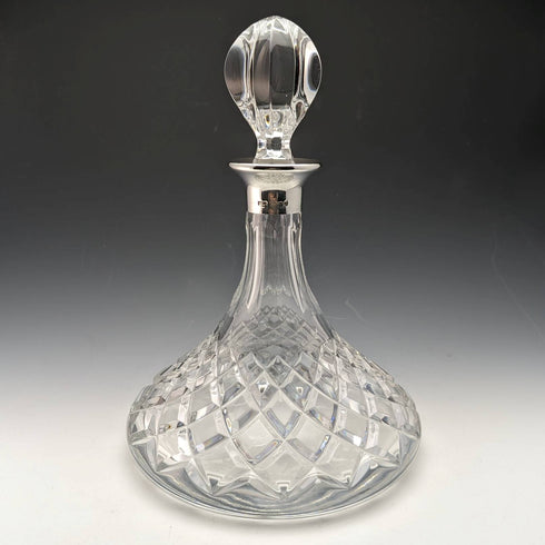 Made in England Cut glass Sterling silver decoration Ships decanter MAPPIN and WEBB