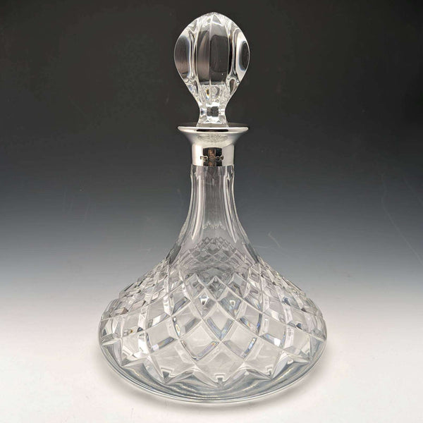 英國製造 刻花玻璃 純銀裝飾 船舶醒酒器 MAPPIN 和 WEBB