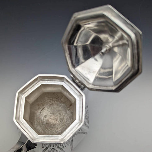 1850s British antique silver plated coffee server Thomas Bradbury