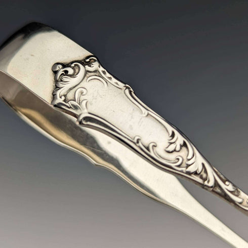 Pinzas para azúcar de plata de ley, antigüedad británica de 1908, 30 g, Joseph Rodgers