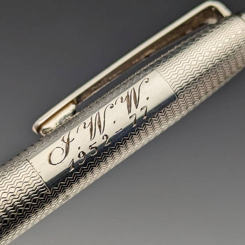 1976 年英國復古 Yard O 紅色純銀圓珠筆(帶盒)