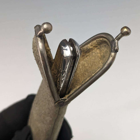 1897 British antique sterling silver folding pen knife Hilliard and Thomason with case