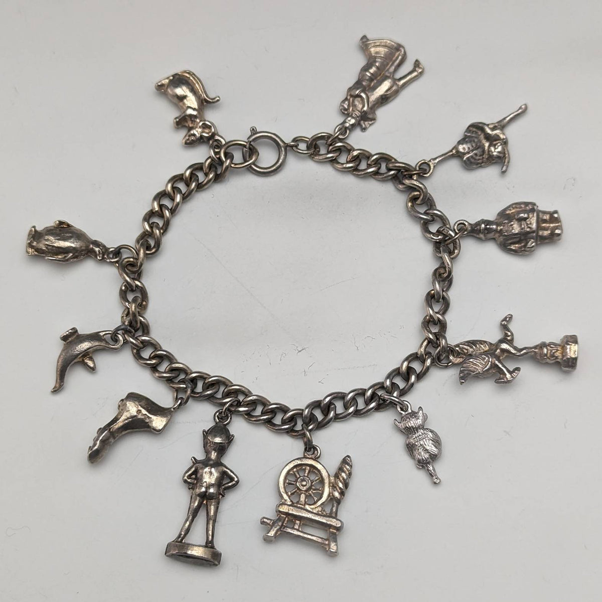 英国製 シルバー チャームブレスレット Silver刻印あり 40g chr-orgset02_19.jpg